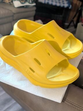 Hoka Bright Yellow Foam Slide